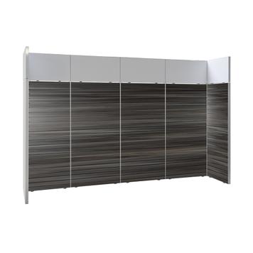 FlexiSlot® Lamellenwand Messestand „Style“ 3.900 x 800 mm Kopfstand