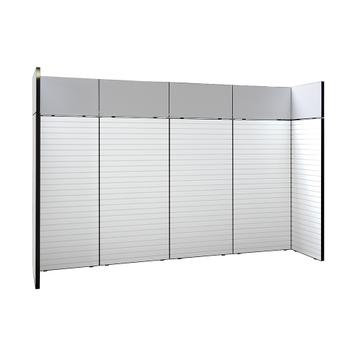 FlexiSlot-® Lamellenwand Messestand „Style-Black“ - 3.900 x 800 mm Kopfstand