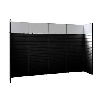 FlexiSlot-® Lamellenwand Messestand „Style-Black“ - 3.900 x 800 mm Kopfstand