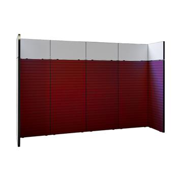 FlexiSlot-® Lamellenwand Messestand „Style-Black“ - 3.900 x 800 mm Kopfstand