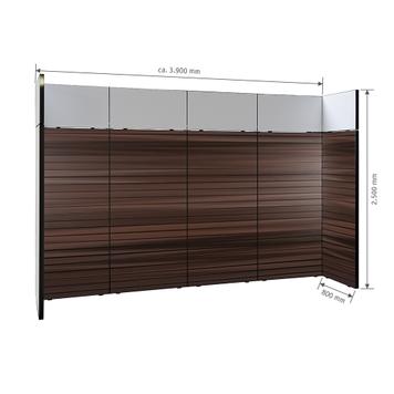 FlexiSlot-® Lamellenwand Messestand „Style-Black“ - 3.900 x 800 mm Kopfstand